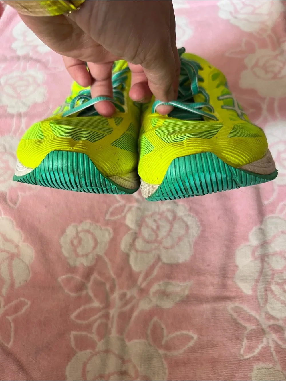Asics Women’s Neon Yellow & Teal Athletic Running Shoes